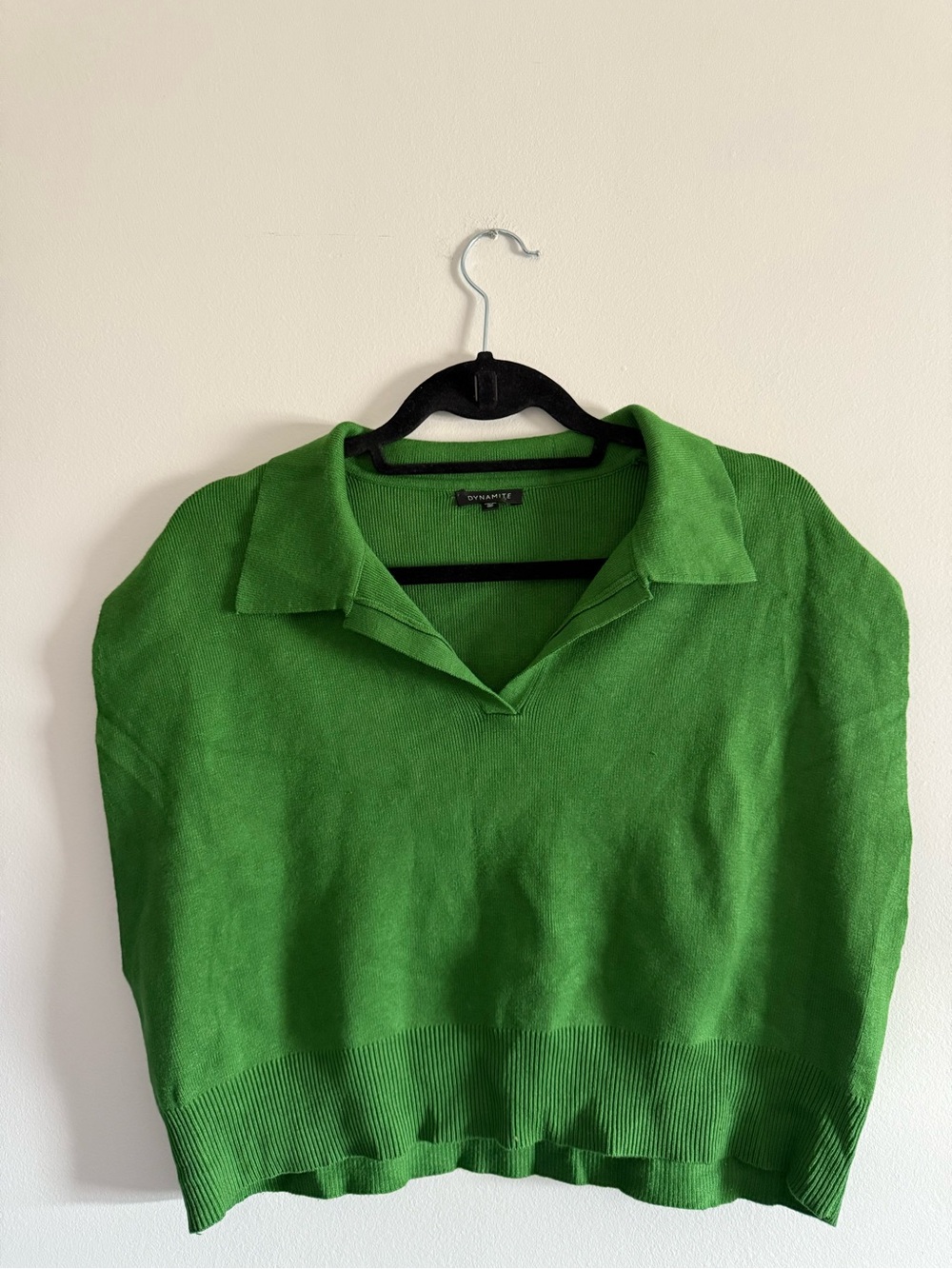 Dynamite Green Collared Sleeveless Sweater/Vest